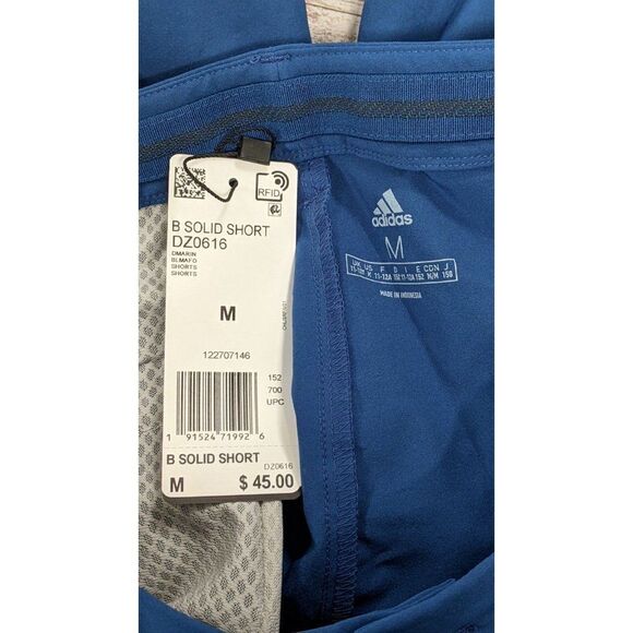 Adidas Mens Size Medium Blue Flat Front Low Rise B Solid Bermuda Shorts DZ0616 - Picture 6 of 8